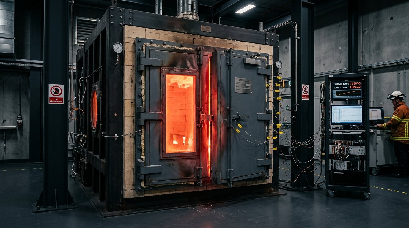 R.K. Enterprises Fire Door Under 1029°C Furnace Resistance Testing