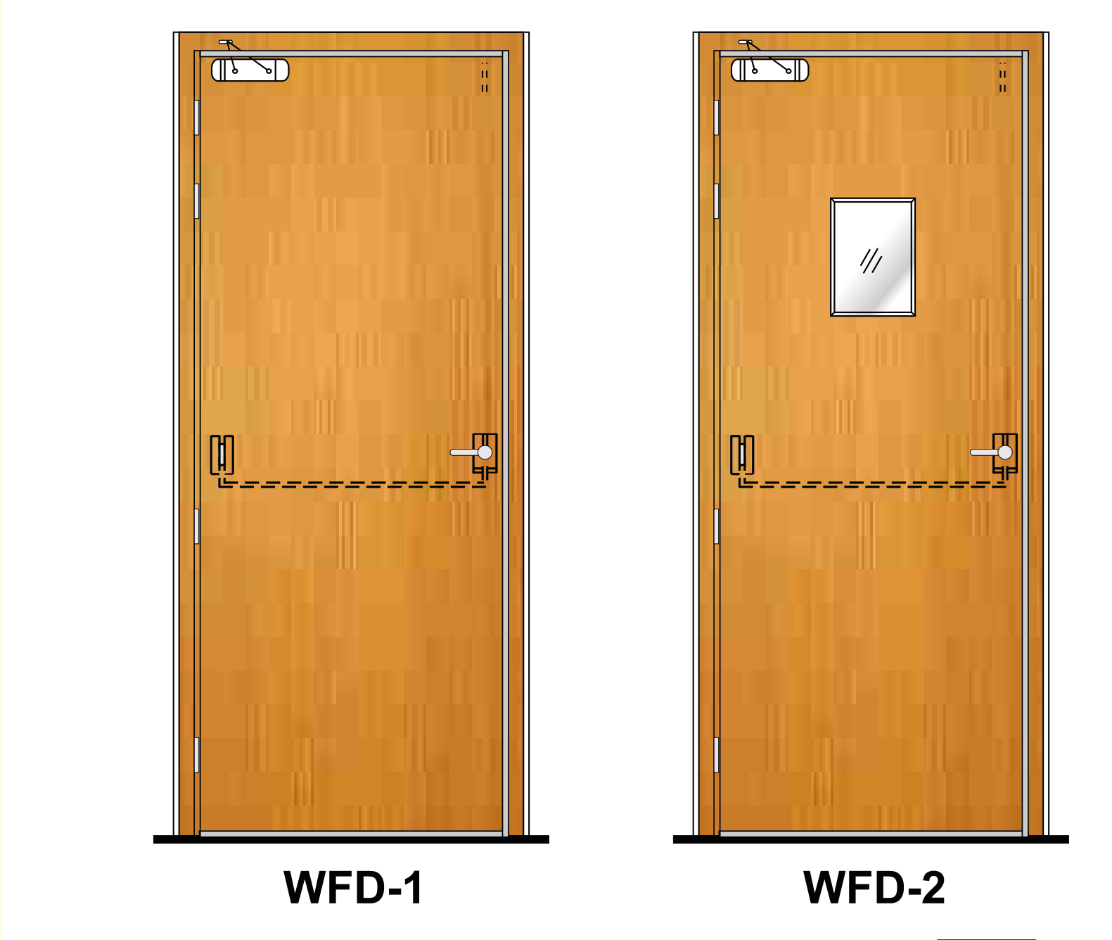 WFD-1 and WFD-2 Wooden Fire Door Elevation